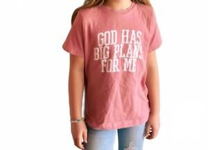 NEW RUBY’S RUBBISH god has big plans for me tee in pink